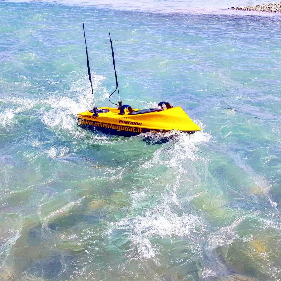 surfcasting bait boat rc sea bait boat poseidon 100% waterproof drone for  fishing